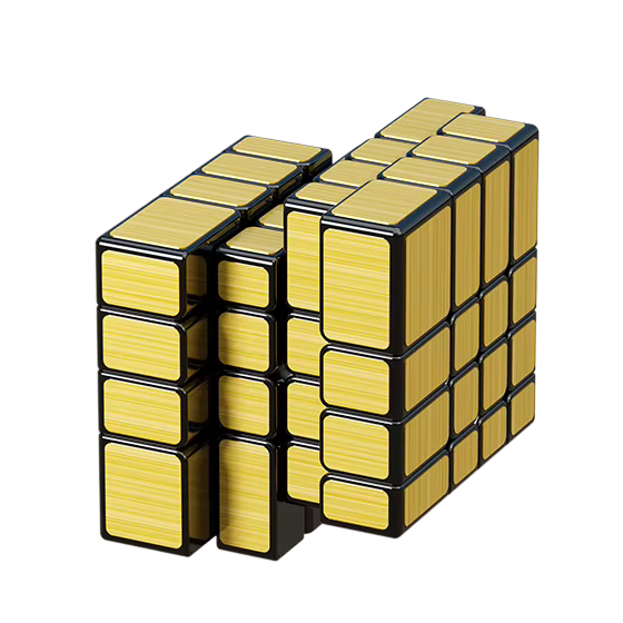 Rubik's cube miroir 4x4x4 mélangé doré