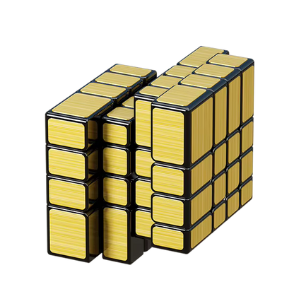 Rubik's cube miroir 4x4x4 mélangé doré