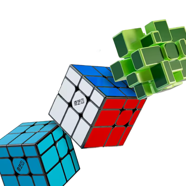 QiYi cube miroir bleu, vert et multicolore