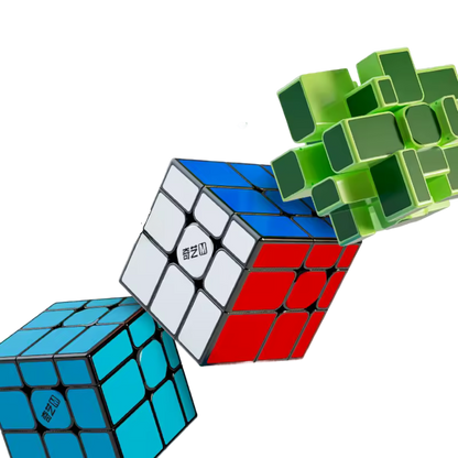 trois couleurs : bleu, vert, multicolore