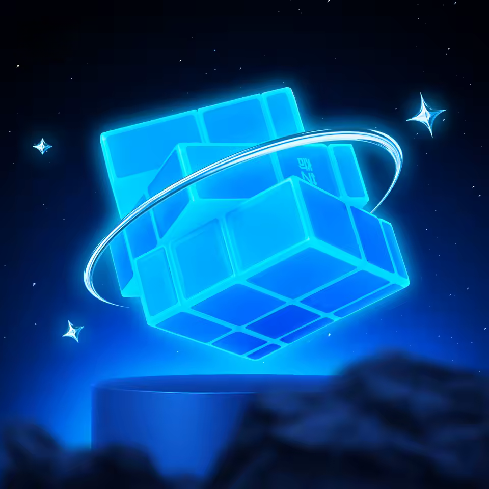 rubik's cube miroir qui brille dans le noir
