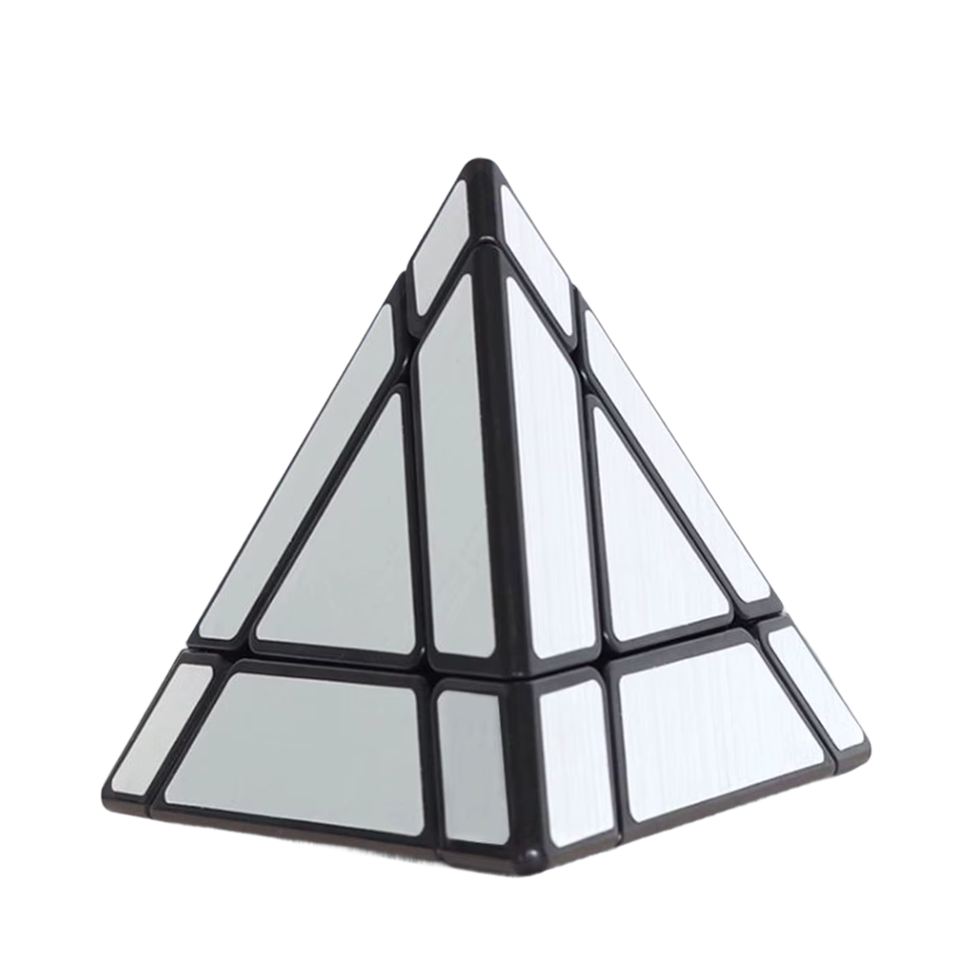 pyraminx miroir argenté résolu