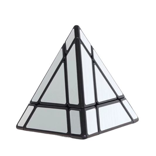 pyraminx miroir argenté résolu
