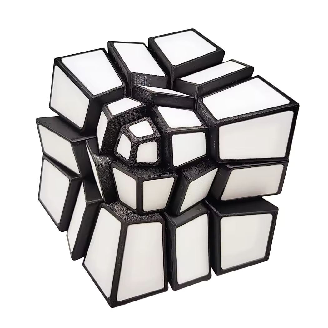 rubik's cube écrasé argenté