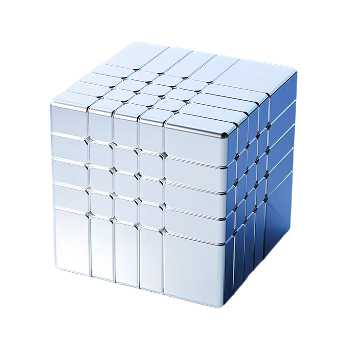 rubiks cube miroir 5x5 argenté